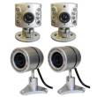 Clover OC9604  4-Pack Outdoor & Indoor 25ft Range Night Vision Color Cameras