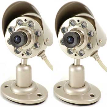 QSICC2PK- 2 PACK Indoor 6mm Color CMOS 400TVL Camera w/ Audio -15' Night Vision