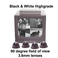 VSS40-DM - Black and White 4 Dome Camera Security System