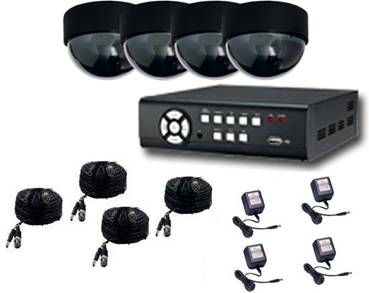 CCTVDVRH8004C4-250 - 4 Ch. H.264 DVR 250GB HDD + 4 DOME CAMERAS 3.6MM 