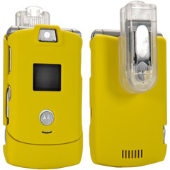 00274SCP - Superior Rubberized Ferrari Yellow Shell for Motorola RAZR