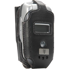 00286TMIN - TMobile Leather Case with Detachable Swivel Clip for Motorola V195