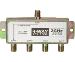 201-234 - 2.5GHz 90dB 4-way Satellite Splitters