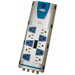 204101 - 10-Outlet Home Theater Surge Suppressor with Coax and Phone Line Protection