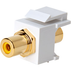 243-YL-WH - Gold Plated RCA to RCA with White Snap- In