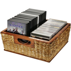 27701 - Home Accents Wicker DVD and CD Storage Box