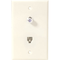 300-235WH - 2.5GHz F Connector and Phone Wall Plate