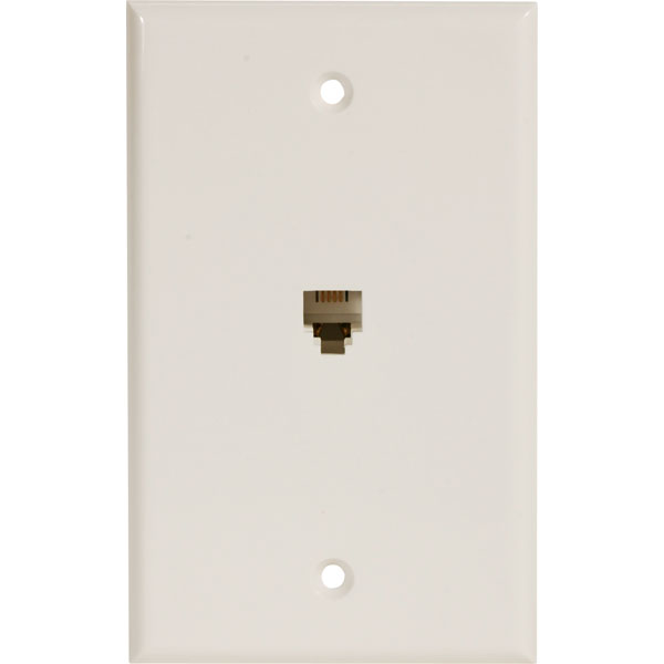 301-204WH - 4C UL Flush Modular Telephone Jack