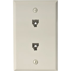 301-214AL - Dual 4-Conductor Flush Wall Plate