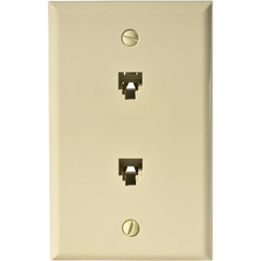 301-214IV - Dual 4-Conductor Flush Wall Plate