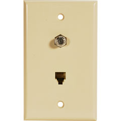 301-234IV - 4C UL Tele/TV Wall Plate