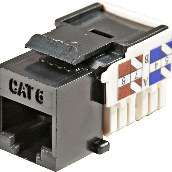 310-140BK - CAT 6 Keystone Jack 60 Degree