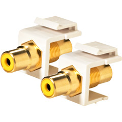 310-464WH - RCA Jack-To-Jack Keystone - Yellow Band