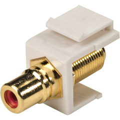 310-465WH - Single F to RCA Gold Plated Keystone Insert