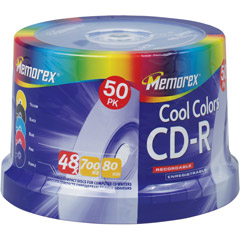 3202-4626 - 48x Cool Colors Write-Once CD-R Spindle