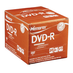 3202-5677 - 16x Write-Once DVD-R in 30 Pack Counter-Top Display