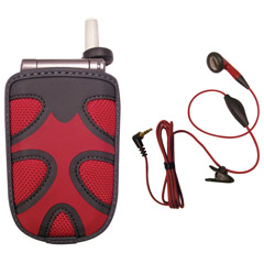 36-0413-01-XC - Universal Ballistic Red/Black Nylon Pouch for All Flip-Style Phones And Headset