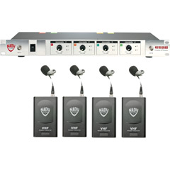 401X-QUAD-LT/A/B - Four-Channel Professional VHF Wireless Lavalier Microphone System