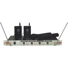 401X-QUAD-LT/E4/F - Four-Channel Professional VHF Wireless Lavalier Microphone System