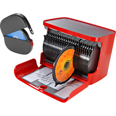 4100-02A - Studio Series Retro Style 100-CD Storage System - Red