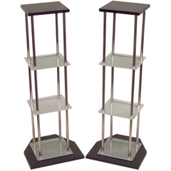 4233-5220 - Gallery Noir Wood/Glass Speaker Stand