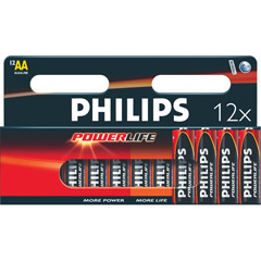AA12 PHILIPS RTL - AA PowerLife Alkaline Battery Retail Pack