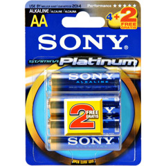 AA4+2 SONY - AA Platinum Alkaline Battery Bonus Retail Pack