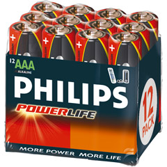 AAA12 PHILIPS BULK - AAA PowerLife Alkaline Battery Bulk Pack