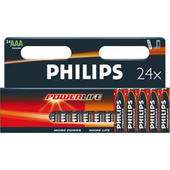 AAA24 PHILIPS RTL - PowerLife Alkaline Battery Retail Packs
