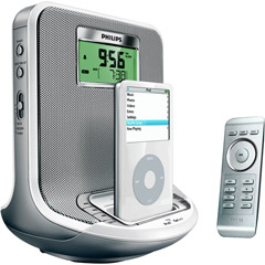 AJ300D - Clock and Dock Radio with iPod Dock