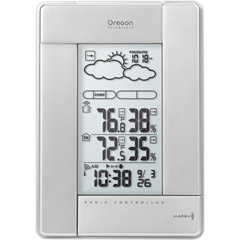 OREGON SCIENTIFIC - BAR-388HGA-SILVER - Wireless Weather Station with  Humidity Display and Atomic Clock