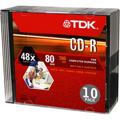 CD-R80M/10 - 48x Write-Once CD-R for Data