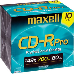 CD-RPRO/10PK - 48x Professional-Quality Write-Once CD-R