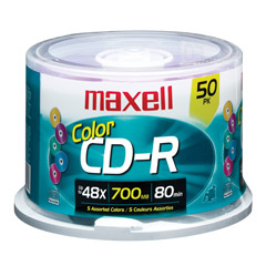 CDR-700MX48/50CL - 48x Color Write-Once CD-R Spindle for Data