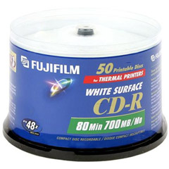 CDR-80PTW/50 - 48x Write-Once CD-R Spindle with Thermal Printable Surface