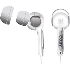 CVE91 WHT - Super-Bass Digital Earphones with Volume Control