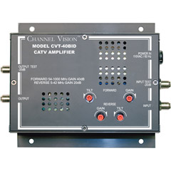 CVT-40BID - 40dB Bi-Directional RF Amplifier with Return Path Amplification