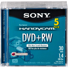 DPW-30/5 - 8cm Rewritable DVD+RW for Camcorders