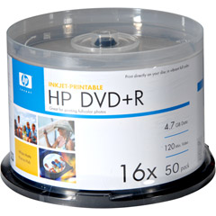 DRJPW044 - 16x Write-Once DVD+R Spindle with Ink Jet Printable Surface