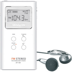 DT-120/WHITE - Pocket AM/FM Receiver