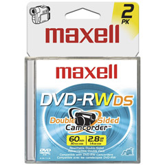 DVD-RW CAMDS/2PK - 8cm Rewritable Double-Sided DVD-RW for Camcorders