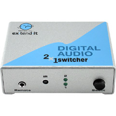EXT-DIGAUD-241 - 2-to-1 Digital Audio Switcher with IR remote