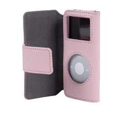 F8Z058-PNK - Leather Folio Case for nano 1G/2G