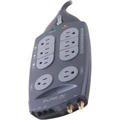 F9A702fc08 - 7-Outlet PureAV Home Theater Surge Protector by Belkin