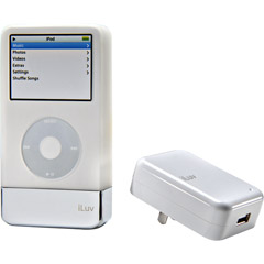 I604-WHT - Silicone Case and Battery for 5G iPod