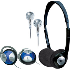 JHP900 - Portable Headphone/Ear-Clip Headphone/Earphone Combo Pack