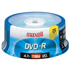 MXL-DVD-R/25 - 16x Write-Once DVD-R Spindle