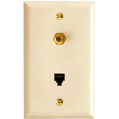 PH61036 - RG59 and RJ11 Wall Plate