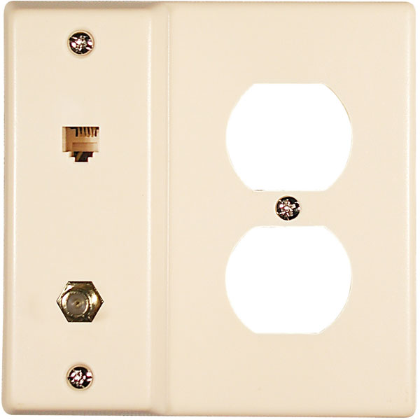 PH61039 - AC RG59 Coax and Telephone Wall Plate