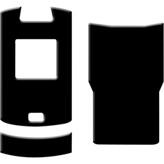 R00-016 - Glossy Black Urethane Cover for Motorola Razr